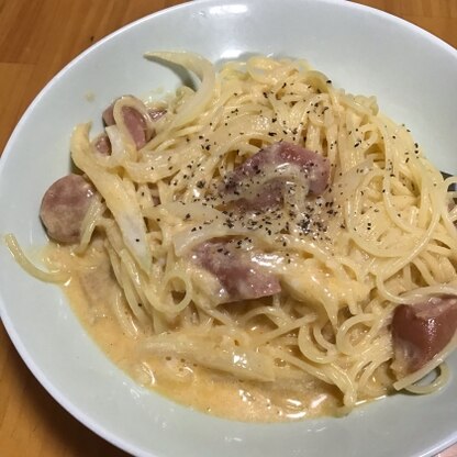 最近、市販のパスタソースが売り切れてて‥家にあるもので急遽作りました！簡単美味しく出来ました(^^)